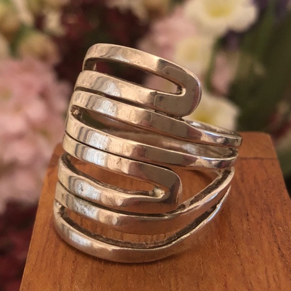 Vintage Silpada Sterling Silver “Modern Maze” Ring R1934 Size 6